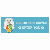 カーサイン 高齢者マーク SENIOR SAFE DRIVER チンチラ ステッカー シール 長方形 20x6.7cm 肉球 日本製 車