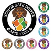 カーサイン 高齢者マーク SENIOR SAFE DRIVER ミニチュアダックスフンド ステッカー シール 直径13cm 肉球 日本製 車