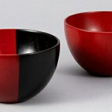 朱と黒　木製ボウルペア インテリア 漆器 盆 カタログギフト 景品 粗品