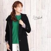 フード付き コート ウール カシミヤ混 レディース ブランド 比翼仕立て 秋 冬 大人 ウールコート シンプル アウター フード付きコート ベージュ グレー ブラック フラップ ポケット ギフト プレゼント 6F (08000176r)