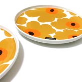 マリメッコmarimekko  ウニッコ 74564-182 プレート 20cm ホワイト/キャラメル/ウォームオレンジ　ペア【御結婚御祝・内祝・新築御祝・還暦御祝・御礼・寿・ギフト包装可能】