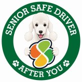 カーサイン 高齢者マーク SENIOR SAFE DRIVER ベドリントンテリア ステッカー シール 直径13cm 肉球 日本製 車