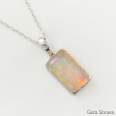 オパール ネックレス 1.376ct ダイヤモンド プラチナ Pt900 ペンダント シンプル エレガント 上品 レディース 宝石 ダイヤ 一粒 一石 ジュエリー 10月 誕生石 プレゼント