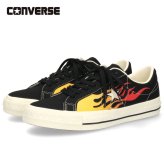 コンバース スニーカー メンズ ワンスター エイジド キャンバス IGNT 33703370 CONVERSE ONE STAR AGED CANVAS IGNT ファイヤーパターン 炎柄 ローカット ブラック 黒 レトロ