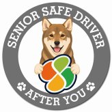 カーサイン 高齢者マーク SENIOR SAFE DRIVER 四国犬 マグネット 強力 直径13cm 肉球 日本製 車 ステッカー