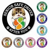 カーサイン 高齢者マーク SENIOR SAFE DRIVER ミヌエット マグネット 強力 直径13cm 肉球 日本製 車 ステッカー
