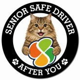 カーサイン 高齢者マーク SENIOR SAFE DRIVER サイベリアン マグネット 強力 直径13cm 肉球 日本製 車 ステッカー