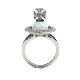 ヴィヴィアンウエストウッド Vivienne Westwood リング 指輪 オーブ アクセサリー シルバー925 6404017K-01P475 EABHA RING メンズ レディース ユニセックス プラチナ+ブルーグレー S