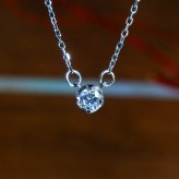 ネックレス ステンレス レディース 1粒ネックレス ジルコニア ピンクゴールド ゴールド シルバー 金属アレルギー チェーン付き サージカルステンレス つけっぱなしOK プレゼント ペア
