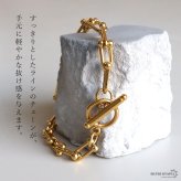 ステンレス マンテル チェーンブレスレット U 2カラー レディース アクセサリー デザインチェーン ボール 縦長 リンク 個性的 モダン スタイリッシュ 上品 カジュアル きれいめ 手元コーデ 重ね付け 金属アレルギー対応