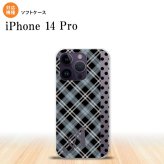 iPhone14 Pro iPhone14 Pro スマホケース 背面ケースソフトケース タータン ドット 黒 +アルファベット 2022年 9月発売 nk-i14p-tp1535i