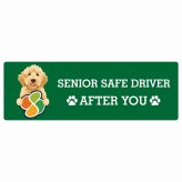 カーサイン 高齢者マーク SENIOR SAFE DRIVER オーストラリアンラブラドゥードル ステッカー シール 長方形 15x5cm 肉球 日本製 車