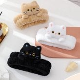 ヘアバンド 猫付き 洗顔  ターバン 吸水 ふわふわ かわいい  ヘアーバンド タオル地 風呂 汗止め タオル お風呂上り バスグッズ 化粧 おしゃれ 髪用 吸水ヘアバンド ヘアドライ 速乾 大人 プレゼント ギフト マスコット ぬいぐるみ