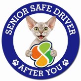 カーサイン 高齢者マーク SENIOR SAFE DRIVER デボンレックス マグネット 強力 直径13cm 肉球 日本製 車 ステッカー