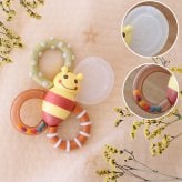 【出産祝い】カミカミみつばち はじめてのギフトセット my little bee | 出産祝い ギフトセット ベビーギフトセット  名入れ 歯固め スタイ タオル　赤ちゃん ミニタオル　ベビーソックス　靴下　お返し不要　気軽に贈れる　ちょっとした　出産祝い　プチギフト　送りやすい 男の子　女の子　友達　友人　同僚　職場　二人目　三人目　実用的　送料無料　ベビー