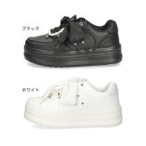 厚底スニーカー レディース ジュニア ガールズ 女の子 靴 厚底リボンガーリースニーカー リボン サテン チャーム 2WAY 厚底 軽量 ガーリー 韓国風 KewKew 2464 キューキュー