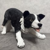 犬 置物 大きい じゃれるボーダーコリー 特大 横幅63cm woobia ウービア かわいい おしゃれ ガーデン インテリア オブジェ 巨大 可愛い プレゼント 北欧 玄関 雑貨 動物 モダン 面白い 庭 ギフト 屋外 家 リアル 玄関先 ガーデンオーナメント