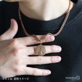 ステンレス ロケットネックレス HIPHOP 喜平チェーンネックレス ロケットペンダント 写真 記念 思い出 50cm 60cm ピンク 聖ベネディクト 6面カット メンズ 男性 金属アレルギー対応