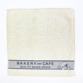 スヌーピー ミニタオル BAKERY＆CAFE グレー ハンカチ SNOOPY