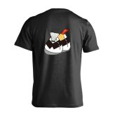 バドミントン Tシャツ 半袖 メンズ ウェア レディース 練習着 ジュニア ドライ おもしろ tシャツ 速乾 名入れ スポーツ 女子 男子 チーム おしゃれ 文字入れ 「シャトル in 天むす」 アートワークスコウベ 【送料無料】