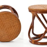 チェア 椅子 スツール 腰掛け 玄関 籐家具 ラタン 木製 和風 アジアン ナチュラル モダン ジャパニーズ レトロ おしゃれ 手作り ブラウン サンフラワーラタン 新生活