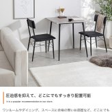 ダイニング家具 【3点セット】 ダイニングテーブルセット 食卓 チェア 椅子 机 リビング カフェ 大理石 石目柄 一人暮らし 一人用 黒脚 幅70 2人掛け 3点 在宅 リモートワーク 軽量 いす イス 正方形 PVC スチール