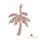ハワイアンジュエリー シルバー ペンダントトップ ヤシの木 シルバー925 ネックレス チェーン別売 ジルコニア ピンクコーティング aumakua メール便 彼女 妻 女性 レディース 誕生日 プレゼント ハロウィン 【品番：461-11-03】