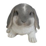 置物 うさぎ ホーランドロップイヤー 白グレー 幅22.2cm woobia ウービア リアル かわいい おしゃれ 玄関 インテリア オブジェ ガーデン ロップイヤー たれ耳 動物 アニマル 癒し 棚 北欧 プレゼント ギフト 卯年 うさぎ好き