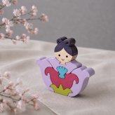 国産ヒノキの花雛｜可愛い木のひな人形｜木製ひな人形｜ひな祭り・桃の節句の節句飾り