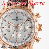 【送料無料】（お取り寄せ）腕時計 メンズ Salvatore Marra サルバトーレマーラ クロノグラフ 10気圧防水 レザーベルト SM23104-PGWH 本革レザー 高級感 ブランド 人気 シンプル ウォッチ カジュアル フォーマル 誕生日[SM23104-PGWH]