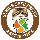 カーサイン 高齢者マーク SENIOR SAFE DRIVER ミヌエット ステッカー シール 直径13cm 肉球 日本製 車