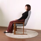 高座椅子 ネクシー リクライニング 天然木 ベージュ・グレー W57.5x奥55-90xH94cm座面高32/35/38/41 座椅子 リクライニングチェア パーソナルチェア 肘付き ベージュ グレイ おしゃれ
