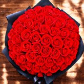 【ルビーレッド】「サヴォンローズ」 花束 ブーケ バラの花束 薔薇の花束 花ギフト フラワーギフト フラワーボックス プロポーズ サプライズ ソープフラワー シャボンフラワー 石鹸フラワー 石鹸の花 石鹸のバラ 枯れない花 インテリア 母の日 父の日 敬老の日 クリスマス バレンタイン ホワイトデー 誕生日 入学 卒業 就職 結婚祝い 結婚記念日 退職祝い 記念日 