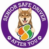カーサイン 高齢者マーク SENIOR SAFE DRIVER 四国犬 ステッカー シール 直径13cm 肉球 日本製 車