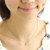 ネックレス レディース 一粒 ダイヤモンド 0.3ct K18WG 18金 ホワイトゴールド ライトブラウンダイヤ ペンダント 42cm シンプル 華奢 ジュエリー 宝石 ギフト プレゼント