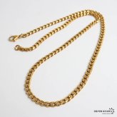 チタン 幅4mm 喜平ネックレス ゴールド メンズ 細身 チェーン アクセサリー シンプル 首飾り 金色 ベーシック カジュアル きれいめ 大人 スタイリッシュ 単品使い 重ね着け コーディネート 定番デザイン 金属アレルギー対応