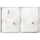 今治タオル 今治 綾 フェイスタオル 2枚セット [26-7538-015] IMT28201S ｜ 綿100％ 34×70cm 杉綾織で仕上げた立体的な織柄 ｜ ギフト 贈り物 内祝い お返し 出産祝い 結婚祝い 香典返し 御見舞い ご挨拶 ｜ タオルギフト 日本製 今治タオルブランド認定 ｜ 化粧箱入