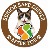カーサイン 高齢者マーク SENIOR SAFE DRIVER スノーシュー マグネット 強力 直径13cm 肉球 日本製 車 ステッカー