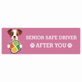カーサイン 高齢者マーク SENIOR SAFE DRIVER ジャックラッセルテリア ステッカー シール 長方形 20x6.7cm 肉球 日本製 車