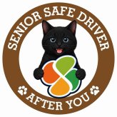 カーサイン 高齢者マーク SENIOR SAFE DRIVER 黒 ステッカー シール 直径13cm 肉球 日本製 車
