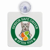 カーサイン 高齢者マーク SENIOR SAFE DRIVER エジプシャンマウ 車内用 吸盤タイプ 収れん火災防止タイプ 肉球 日本製 車 ステッカー