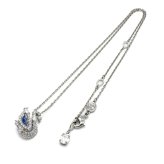 スワロフスキー swarovski ネックレス Swan 5723389 スワン ペンダント アクセサリー レディース シルバー+ブルー 海外正規品