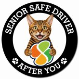 カーサイン 高齢者マーク SENIOR SAFE DRIVER トイガー マグネット 強力 直径13cm 肉球 日本製 車 ステッカー