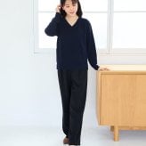 【送料無料】授乳服〈授乳/マタニティ〉Vネックニットトップス