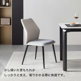 ダイニング家具 光沢天板ダイニングテーブル＆チェア-グレー- 7点セット 160cm カーボン スチール 無垢 高級