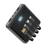 モバイルバッテリー MFi認証 【 6台同時充電&4ケーブル内蔵】 20800mAh大容量 半固体電池 軽量 小型 携帯充電器 ワイヤレス充電対応 燃えにくい 準固体電池 Type-C 3Way蓄電 LCD電量残量表示 旅行/出張/アウトドア/キャンプ/停電対策/防災 iPad/iPhone/Android各種スマホ対応