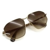 マックスマーラ Max Mara サングラス ノーズパッド UVカット アイウェア スクエア 多角形 ジオメトリック MM0143/S 32F 59 メンズ レディース ユニセックス ゴールド+ブラウングラデーション 海外正規品