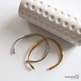 ステンレス ニュアンスバングル ゆがみ くびれ メタルブレスレット ゴールド 18KGP シルバー 腕輪 シンプル こなれ感 お洒落 人気 華奢 重ね付け 細身 高級感 レディース 女性 金属アレルギー対応