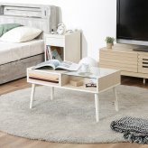 リビングテーブル オスロ HH-8040PG WHW M.ブラウン 1色展開 ローテーブル センターテーブル 折りたたみ 省スペース おしゃれ シンプル 新生活 家具 インテリア 不二貿易