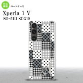 Xperia 1V Xperia 1V スマホケース 背面ケース ハードケース パッチワーク 黒 +アルファベット 2023年 6月発売 nk-xp15-1063i